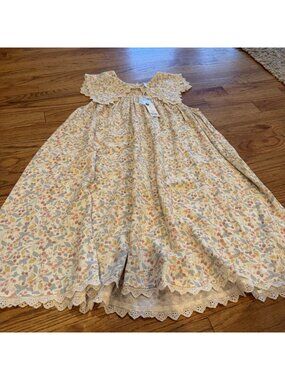 RYLEE & CRU LINDSAY ARNOLD CREAMY FLORAL DRESS NEW SIZE 10-11 YEARS LINEN BLEND